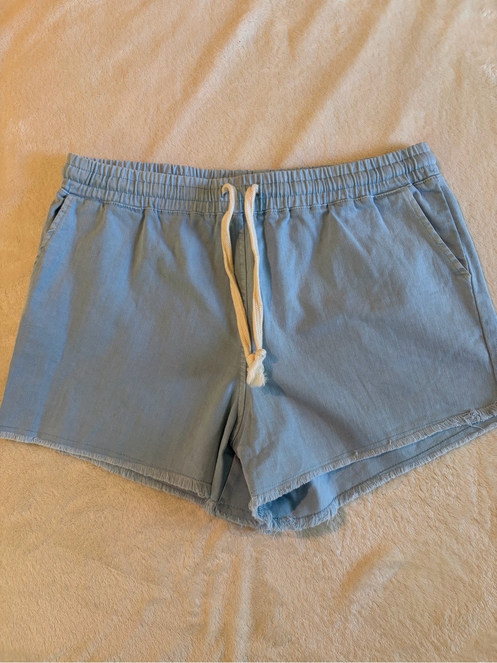 Double Zero Pale Blue Drawstring Boutique Shorts